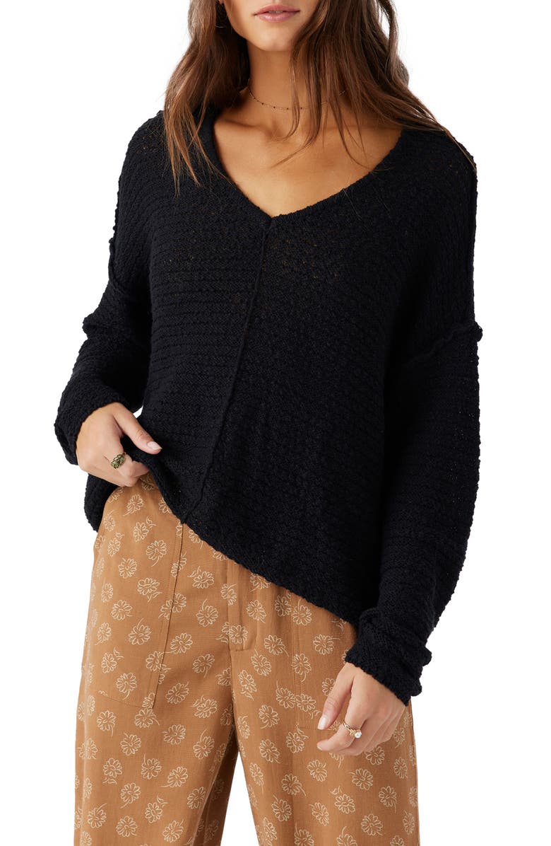 O'Neill Marina Slub Cotton V-Neck Sweater, Main, color,