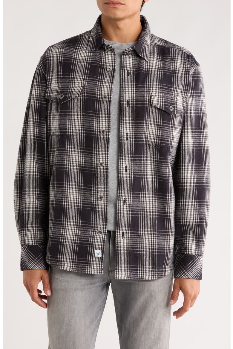 McCall Plaid Overshirt, Main, color, BLACK