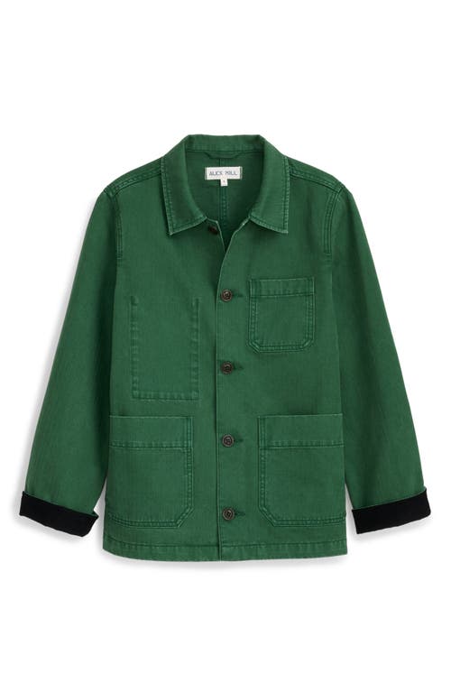 Alex Mill Britt Work Jacket In Herringbone In Emerald