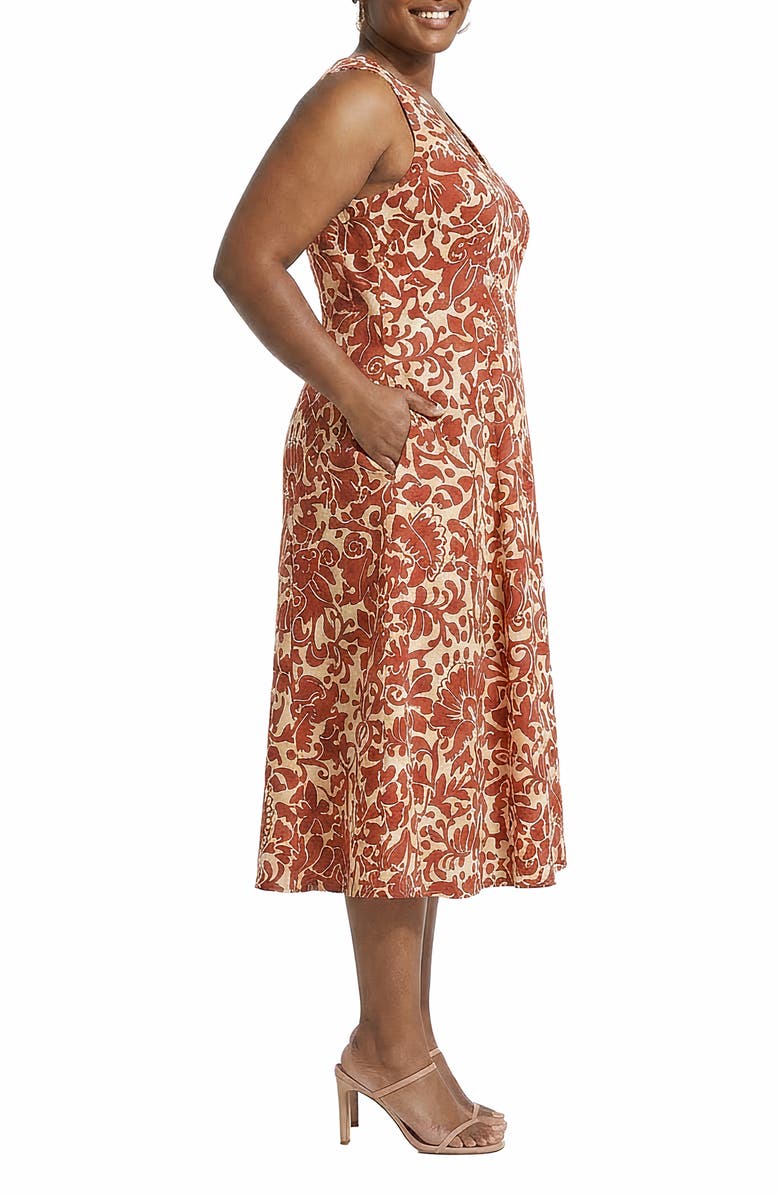 London Times Sleeveless Godet A-Line Dress, Alternate, color, Cream/ Picante