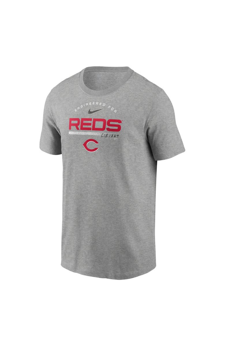 Nike Men's Nike Heather Gray Cincinnati Reds Team Engineered Performance T-Shirt, Alternate, color, 