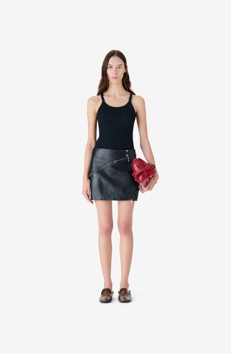 IRO Marinar Leather Skirt, Main, color, Black