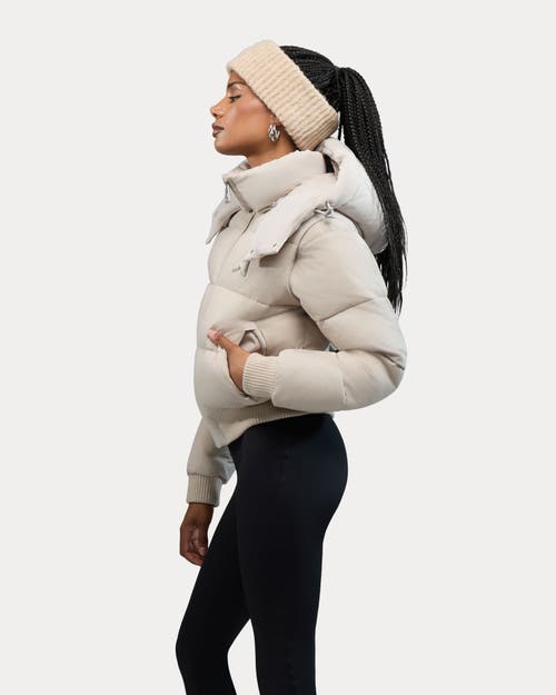 Alpenhaus Pariset Cropped Puffer Bomber With Detachable Sleeves In White