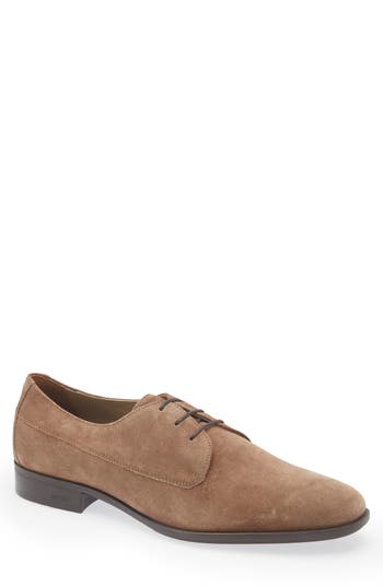 Hugo Boss Suede Derby Shoes In Brown