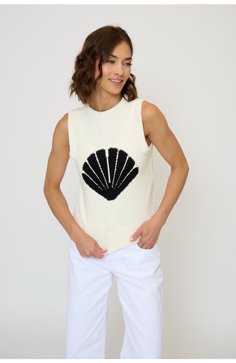 Central Park West Evie Shell Print Tank, Alternate, color, Ivory