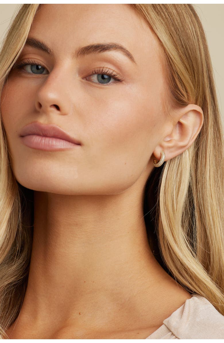 Untamed Petals Brookes Crystal Hoops, Alternate, color, Gold