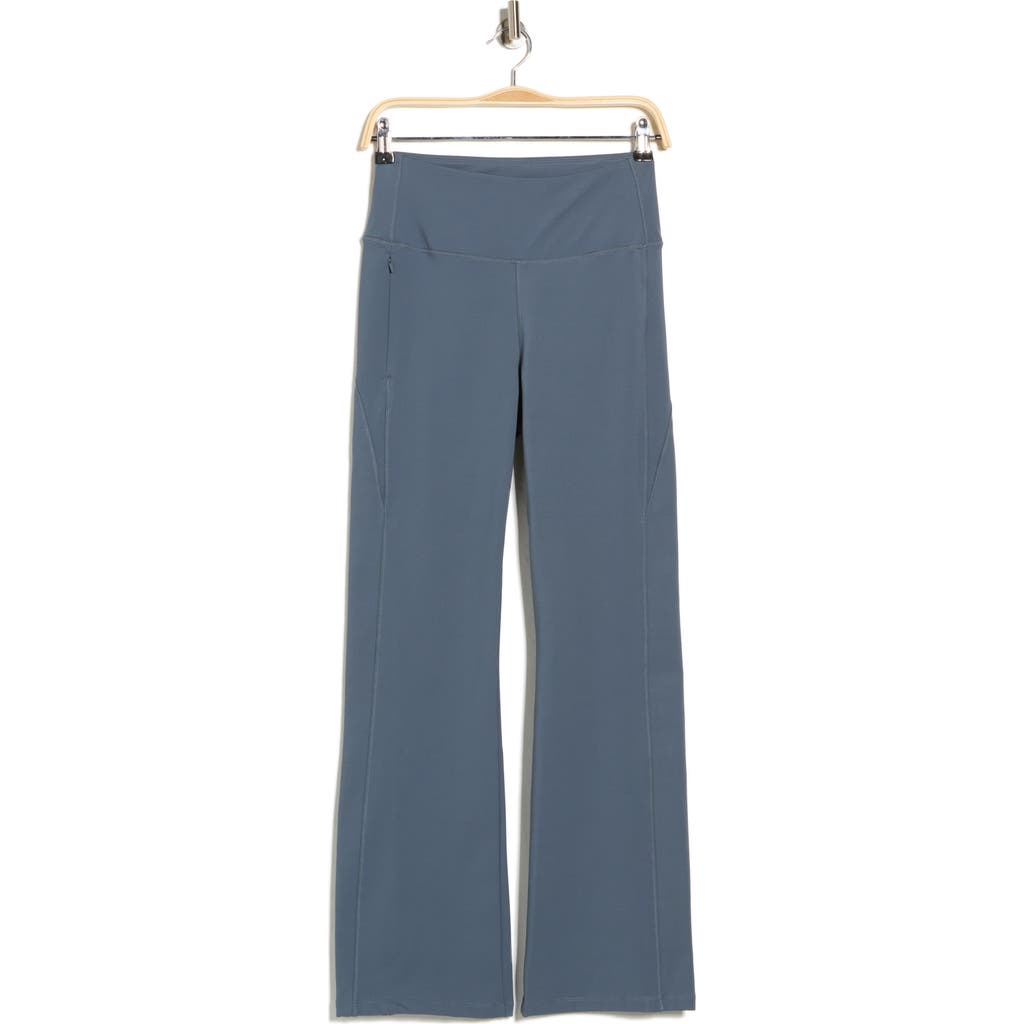 Layer 8 Polar Flow Zip Pocket Flare Leggings In Gray