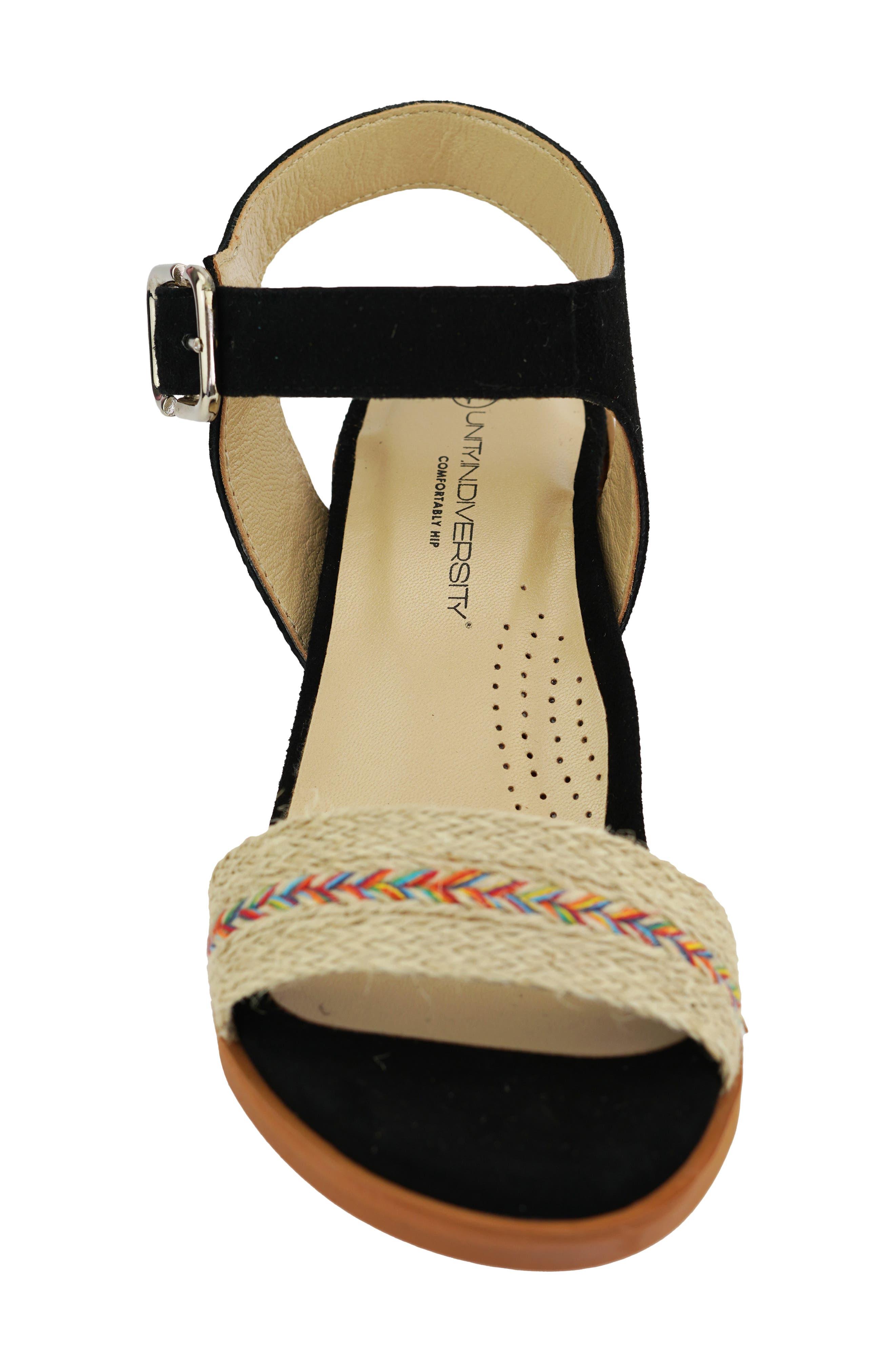Unity in Diversity Yolanda Rainbow Braid Ankle Strap Sandal, Alternate, color, 