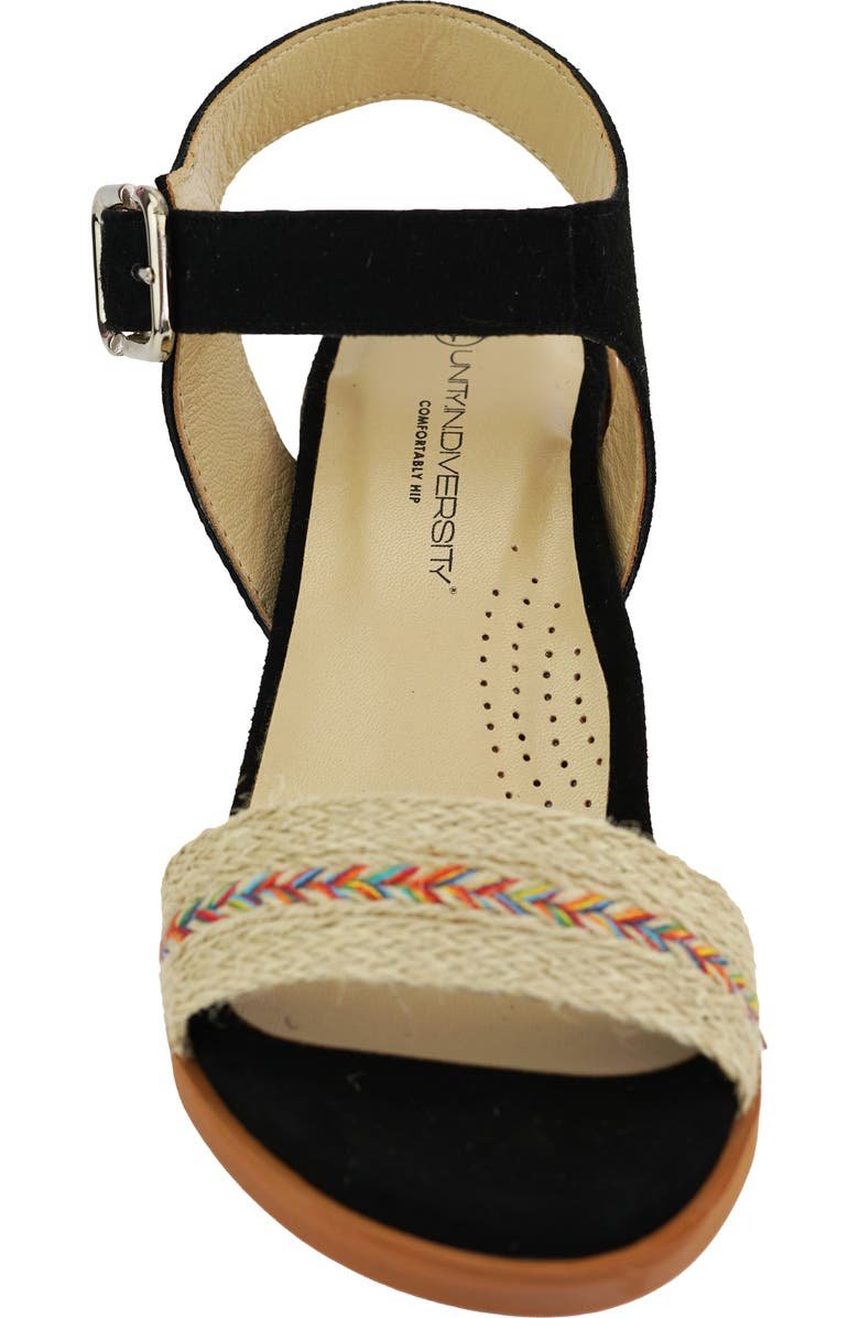 Unity in Diversity Yolanda Rainbow Braid Ankle Strap Sandal, Alternate, color,