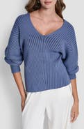 DKNY Transfer Rib V-Neck Sweater