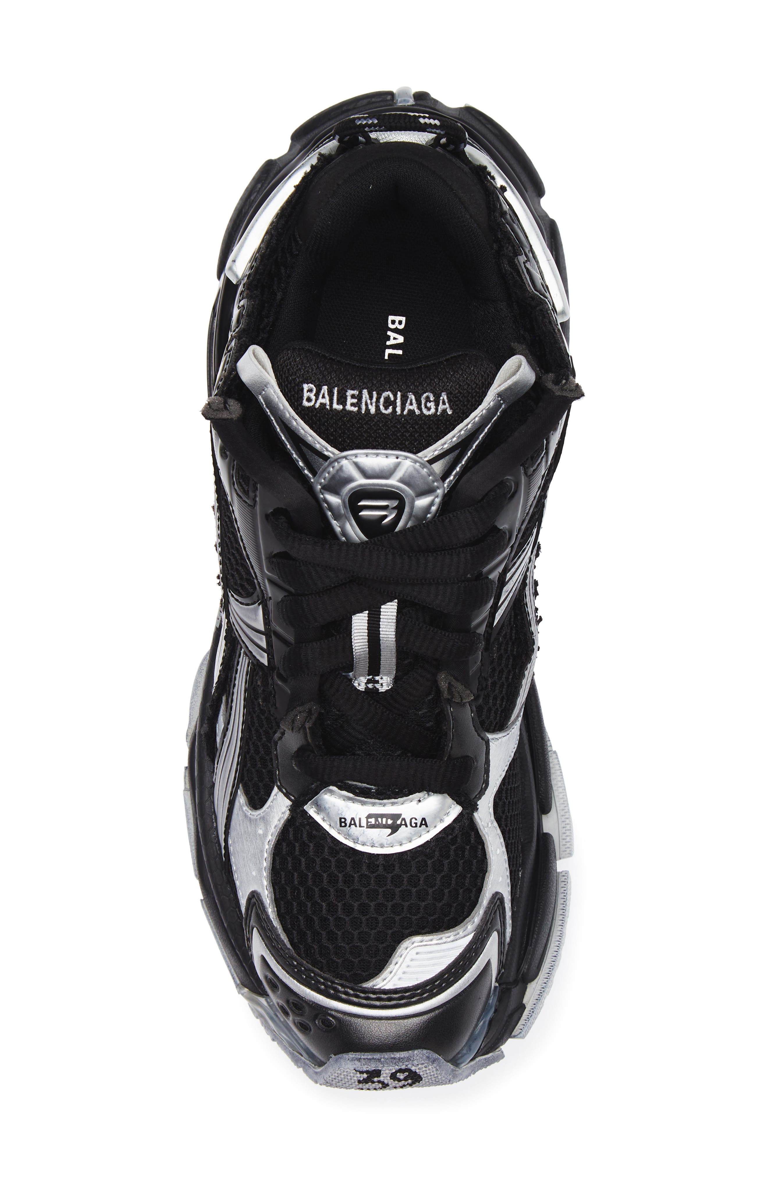 Balenciaga Runner Sneaker, Alternate, color, Black/ Silver
