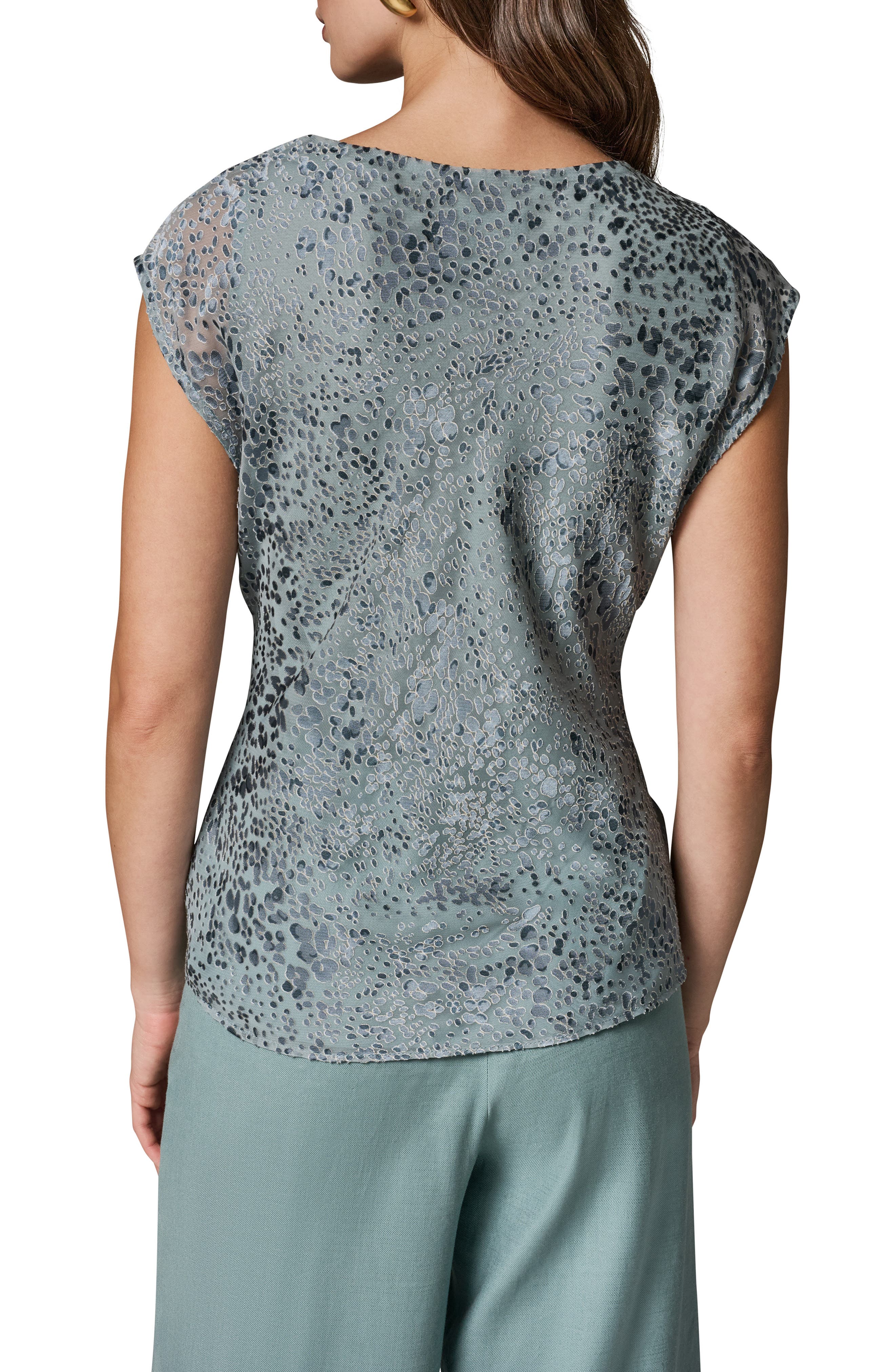 Dot Burnout V-Neck Top - image 2
