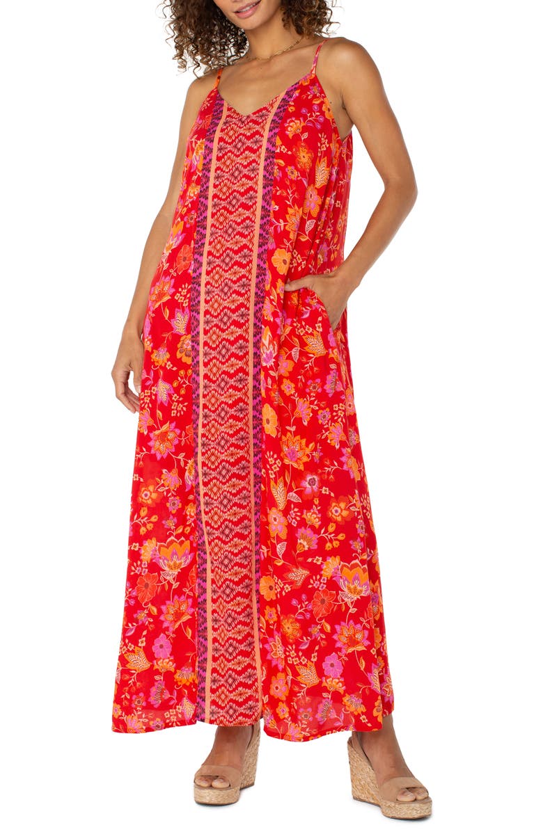 Liverpool Los Angeles Sleeveless Woven Maxi Dress, Main, color, 
