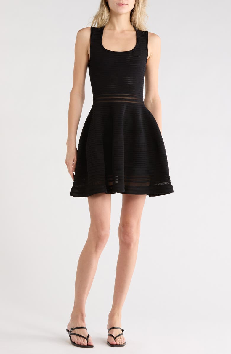 Simkhai Lottie Sleeveless Ottoman Sweater Minidress, Main, color, Black