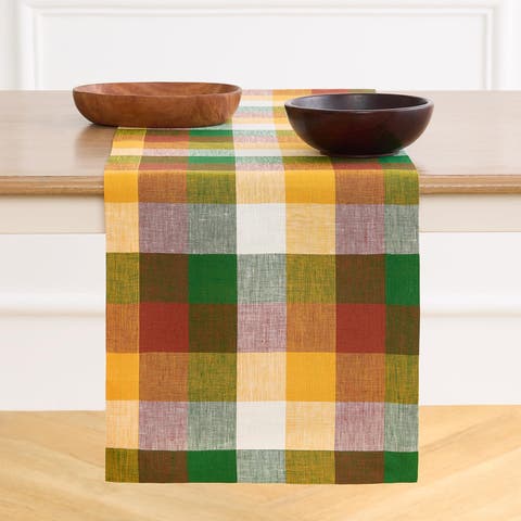 Linen Table Runner - Buffalo Check