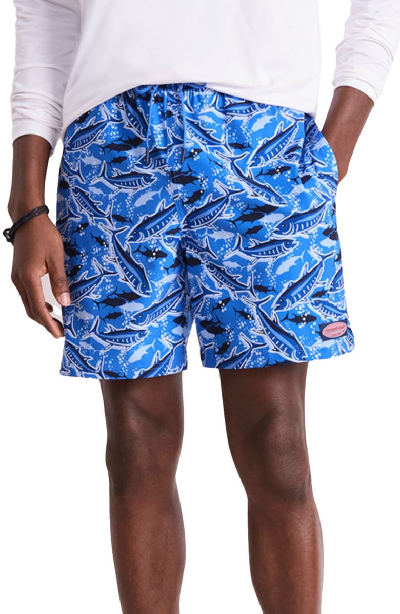 vineyard vines Chappy 7-Inch Swim Trunks, Main, color, Tide Blue Fishing