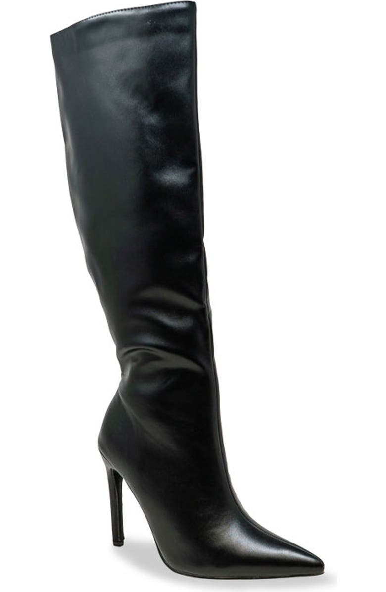 CHASE AND CHLOE Knee High Boot, Main, color, Black Pu
