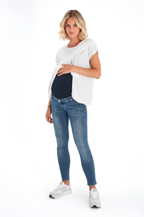 Skinny Foldover Waistband Maternity Jeans