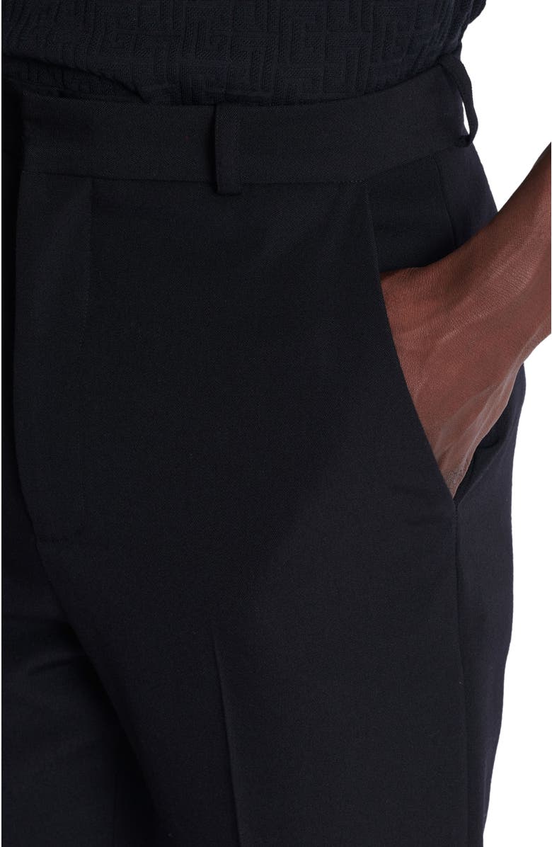 Balmain Wool darted trousers, Alternate, color, Black