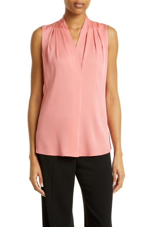 'Mila' Sleeveless Stretch Silk Blouse