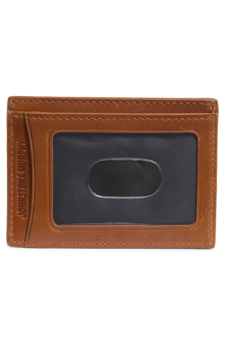 Johnston & Murphy Hunter Weekend Leather Card Case, Alternate, color, Tan