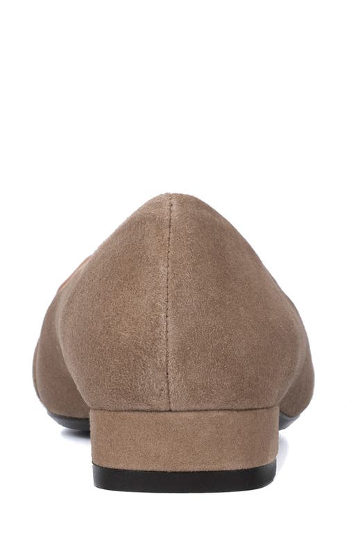 Aquatalia Palina Suede Chain Ballerina Flats In Taupe