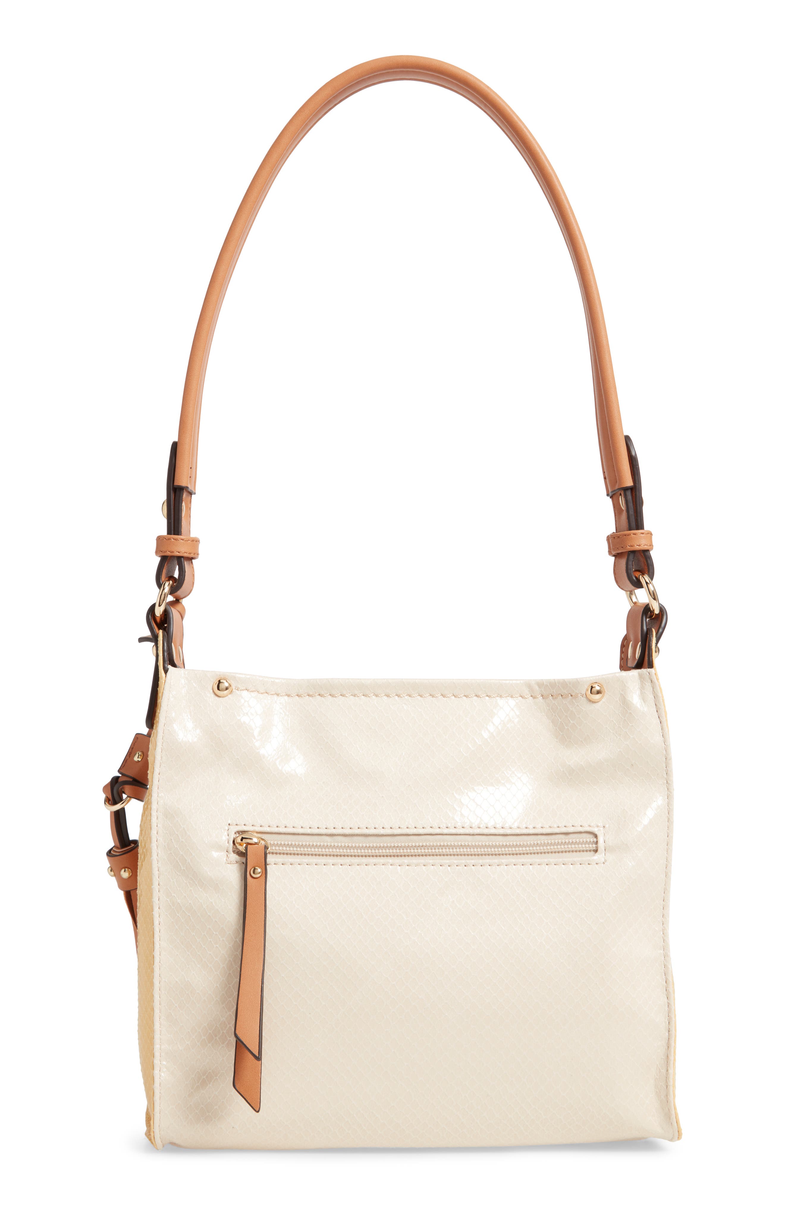 Colorblock Faux Leather Mini Hobo Bag, Alternate, color, NATURAL COMBO