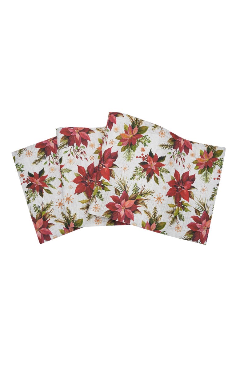 C&F Home Poinsettia Christmas Table Runner 14" x 72", Main, color, Yellow