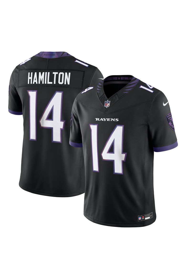 Men's Nike Kyle Hamilton Black Baltimore Ravens Alternate Vapor F.U.S.E. Stitched Limited Jersey, Main, color, Black