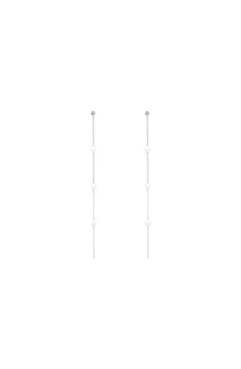 Sterling Silver Infinite Pearl Earrings Dainty Holiday Gift Idea