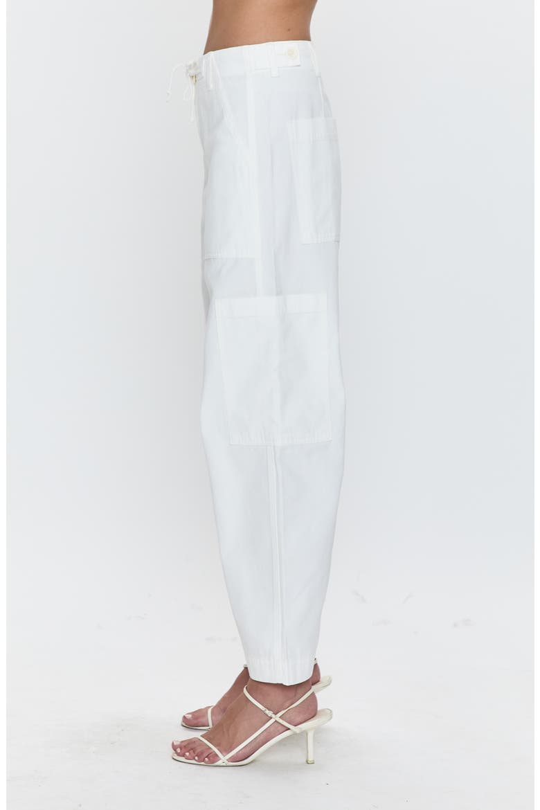 Sabrina High Waist Barrel Twill Utility Pants, Alternate, color, WHITE