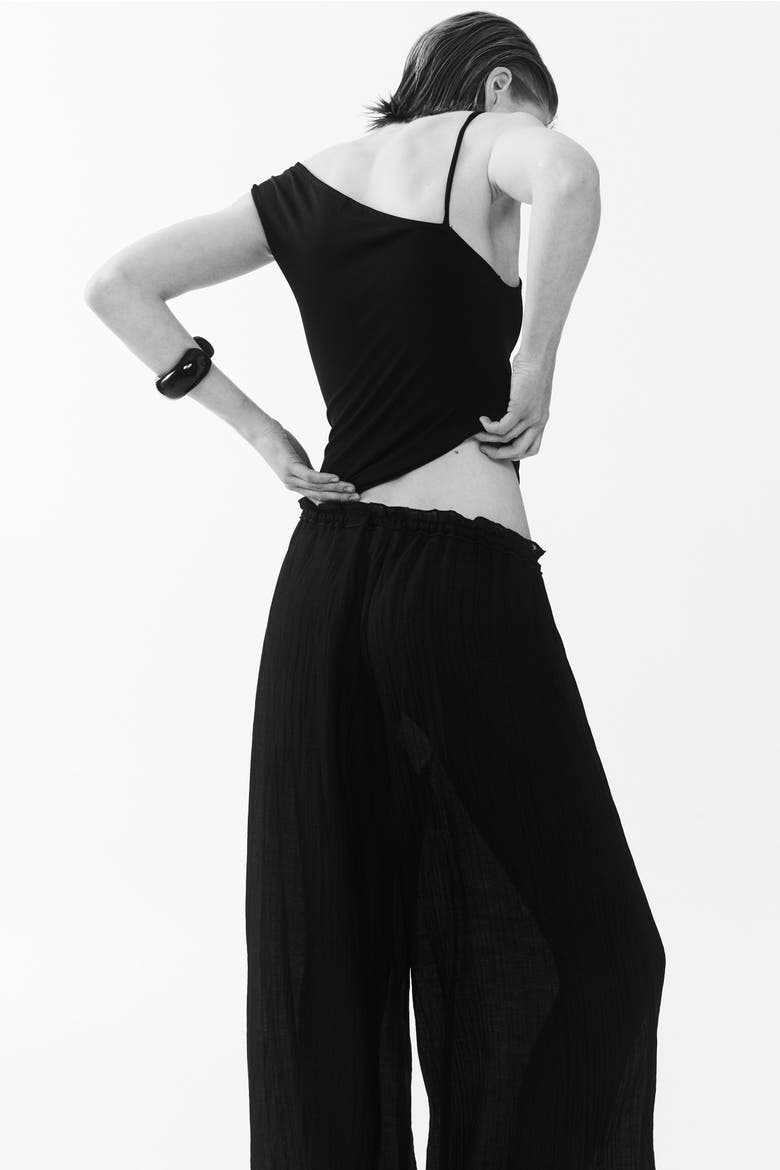 Balloon Drawstring Trousers, Alternate, color, Black