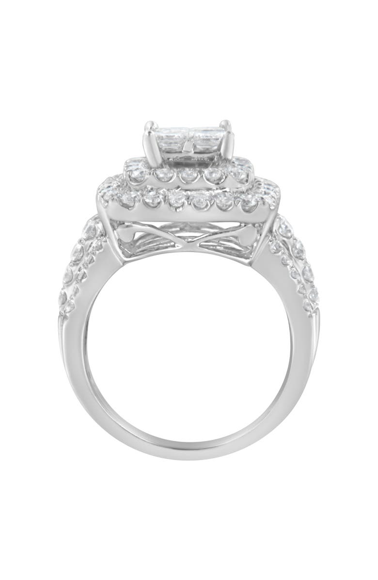Haus of Brilliance 14KT White Gold Round and Princess 2 1/4 Cttw Diamond Ring, Alternate, color, White Gold