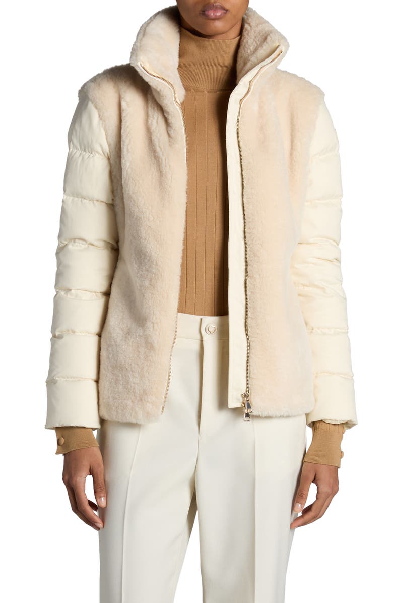 Moncler Oiron Down Puffer Jacket with Faux Fur Trim, Main, color,