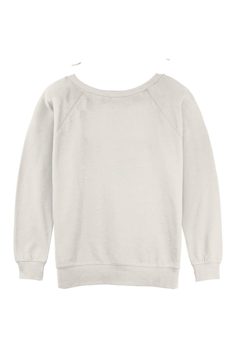 Junior's Green Lucky Shamrock Long Sleeve Oversized Sweatshirt, Alternate, color, Egret