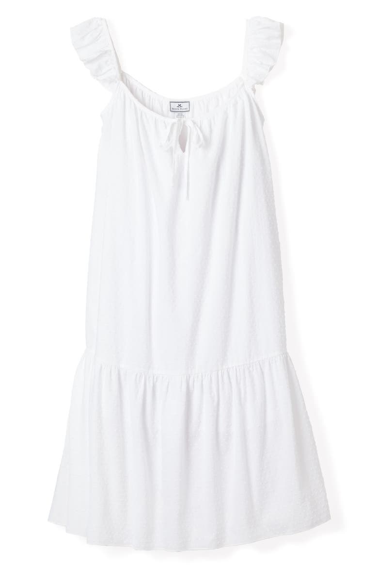 Celeste Swiss Dots Nightgown, Alternate, color, WHITE