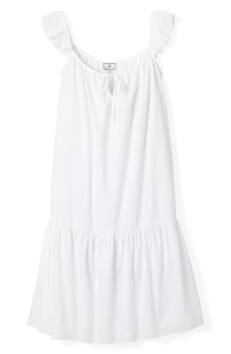 Petite Plume Celeste Swiss Dots Nightgown, Alternate, color, White