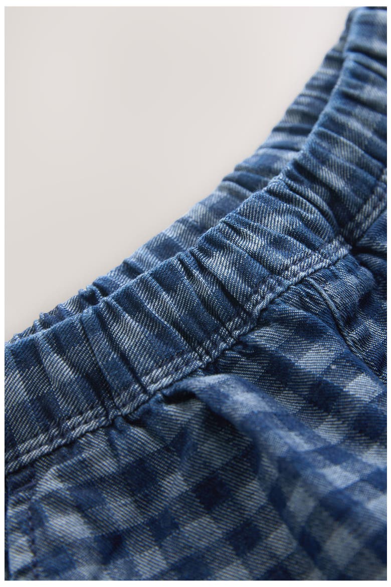 Kids' Checkerboard Print Barrel Leg Jeans, Alternate, color, BLUE
