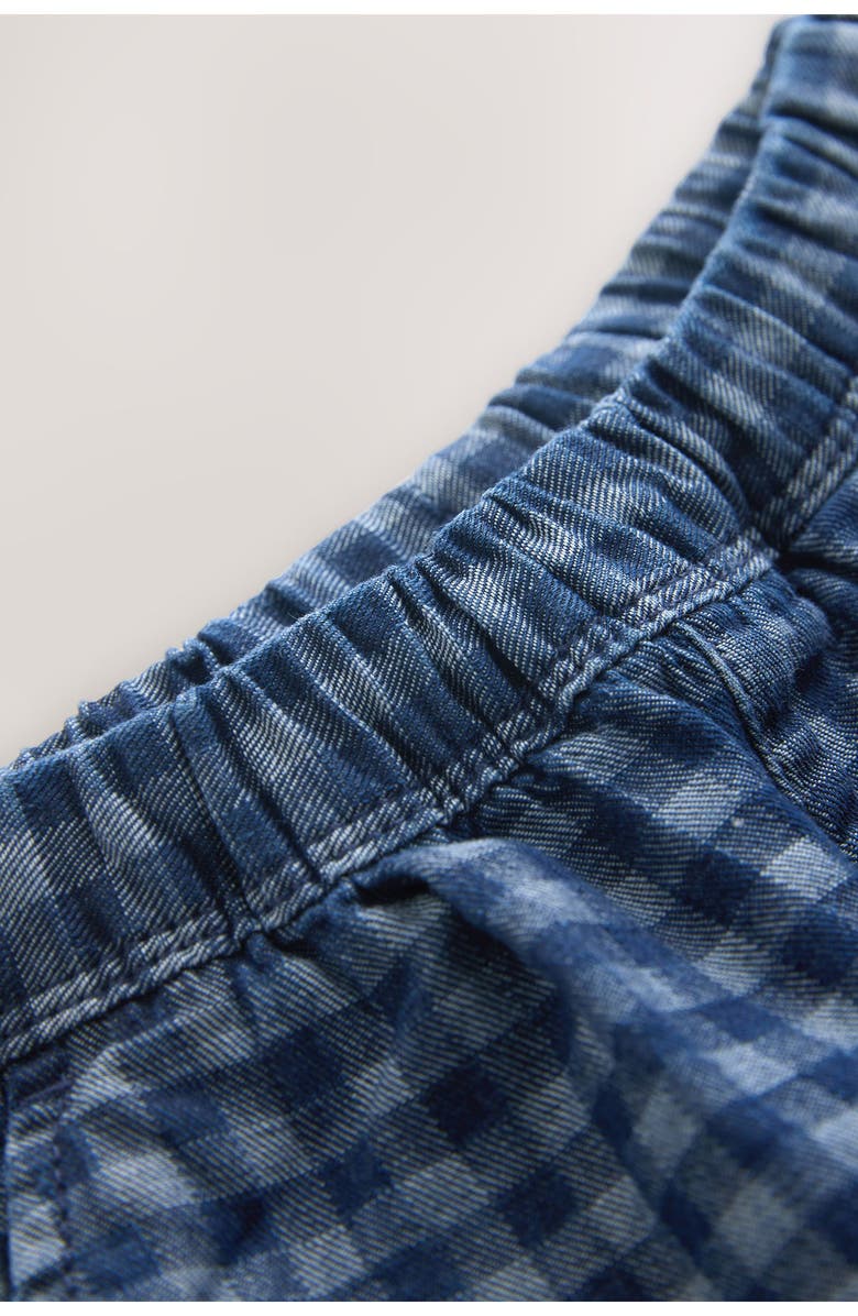 NEXT Kids' Checkerboard Print Barrel Leg Jeans, Alternate, color, Blue