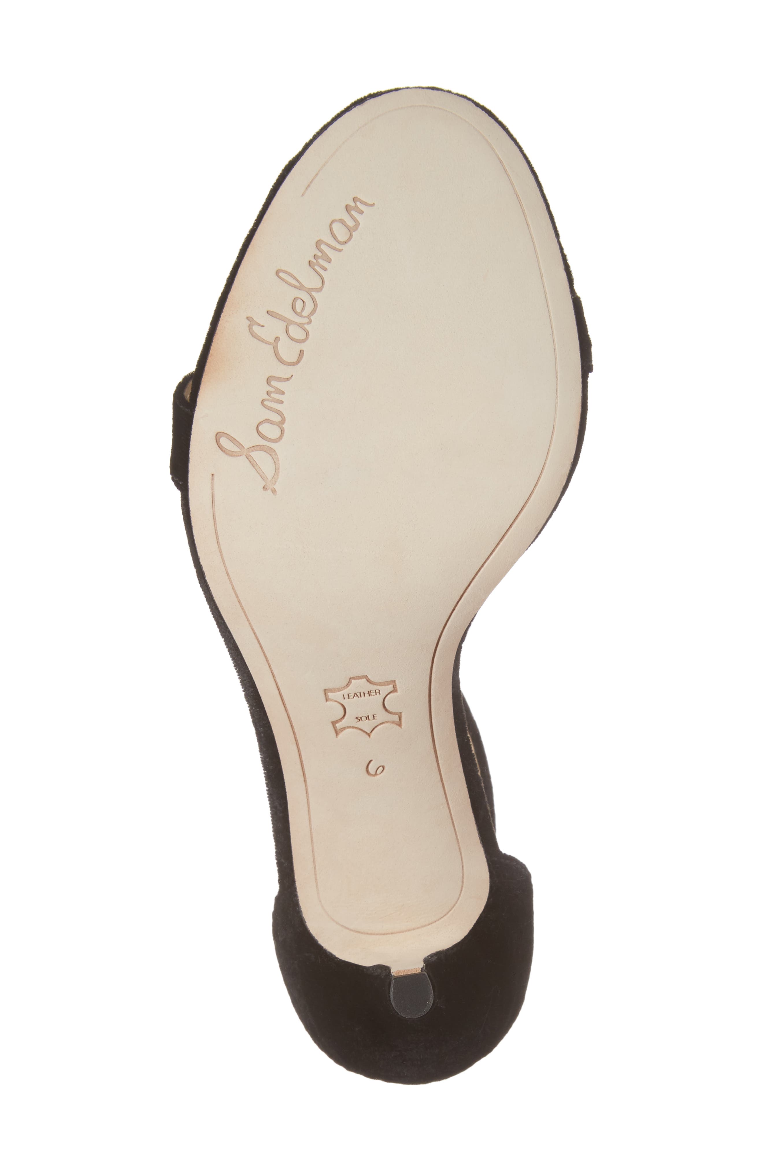 'Patti' Ankle Strap Sandal, Alternate, color, BLACK VELVET