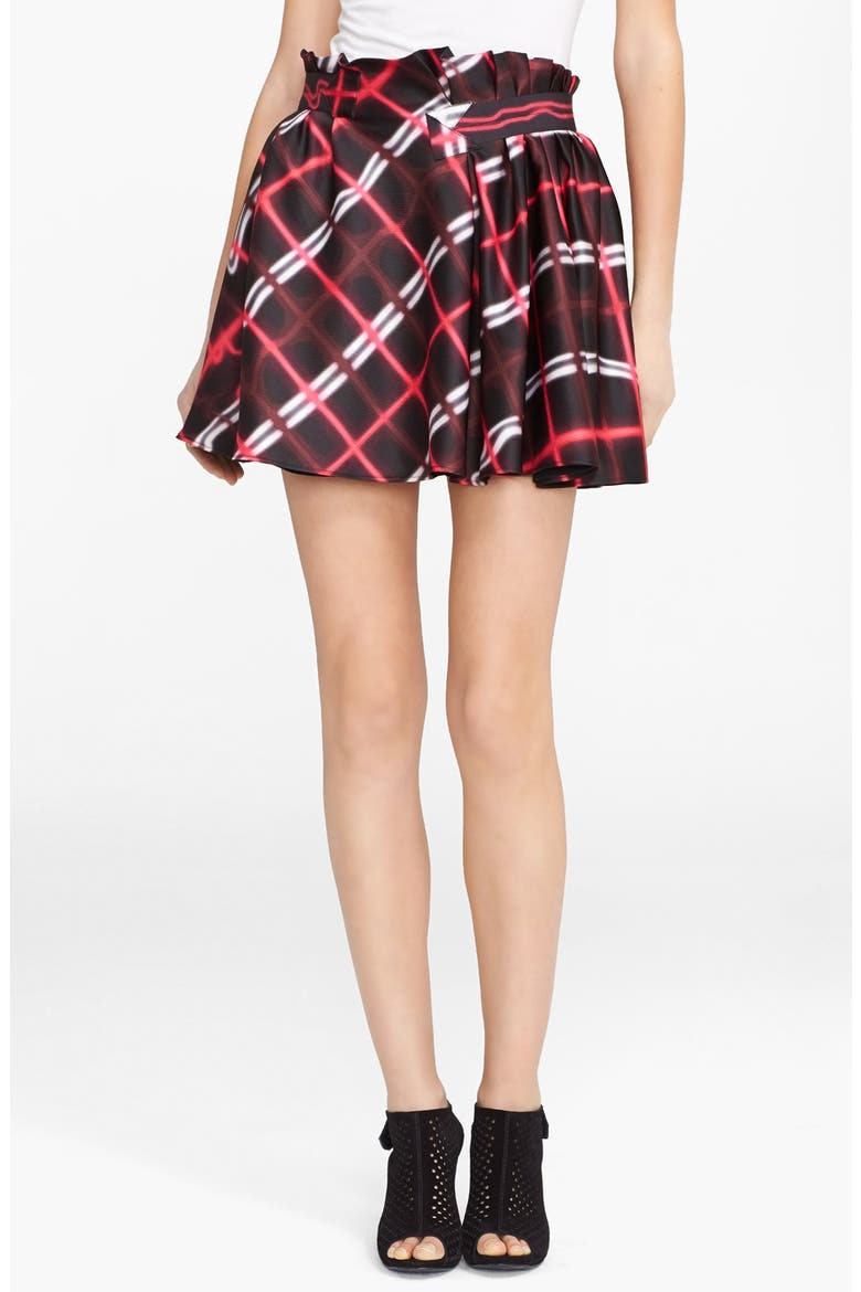 Neon Plaid Twill Skirt, Main, color, FUCHSIA