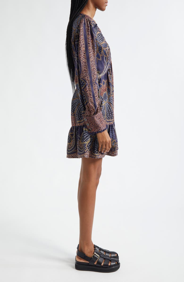 FARM Rio FLORAL GLAM BLUE MINI DRESS, Alternate, color, 