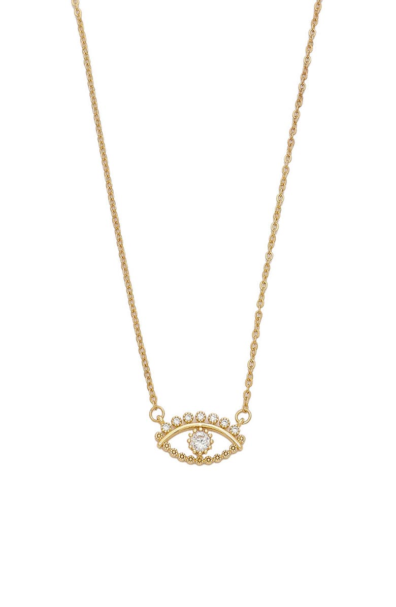 Ettika Evil Eye Pendant Necklace, Alternate, color, Gold