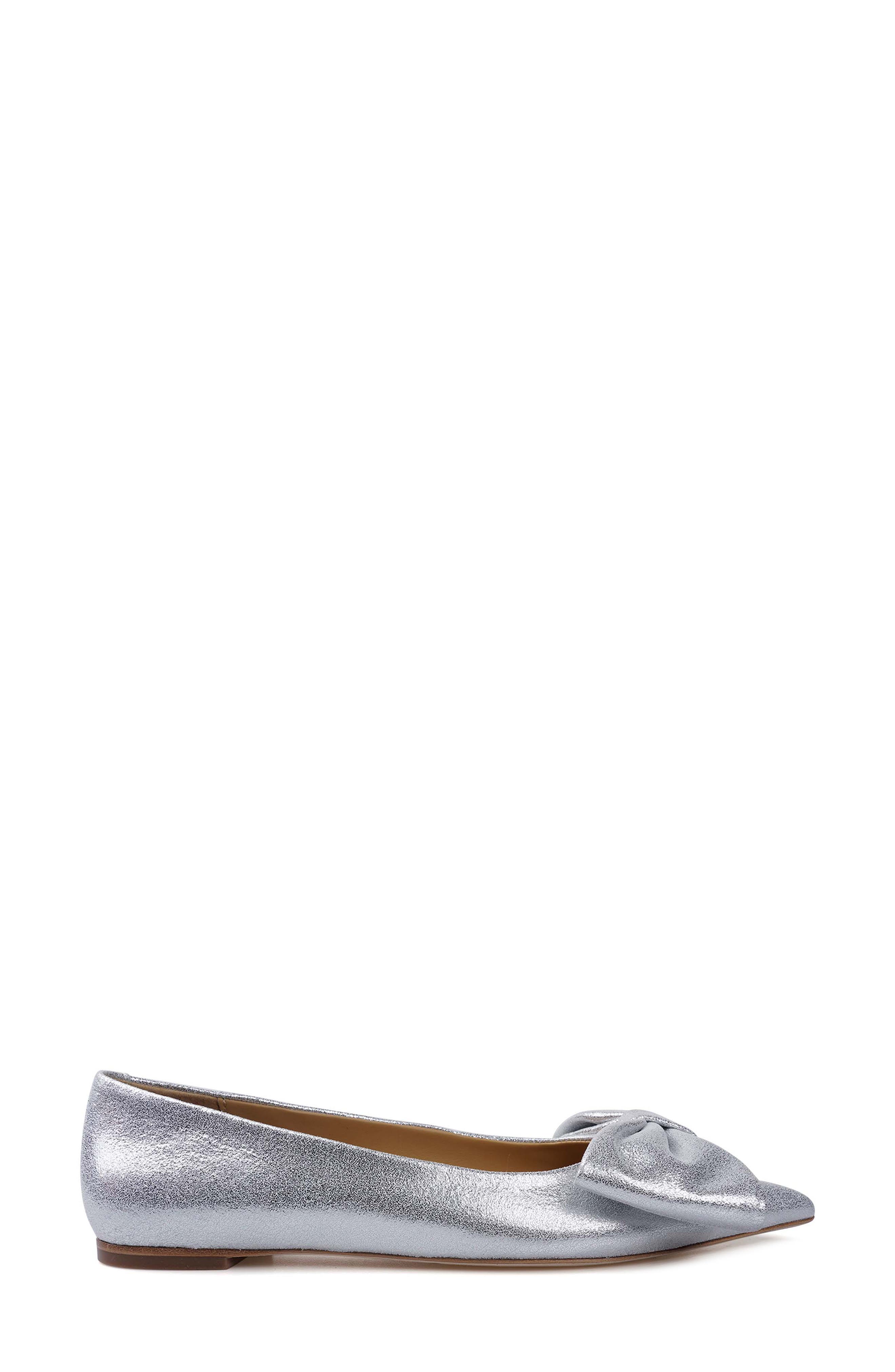 Manelik Pointed Toe Flat, Alternate, color, SILVER