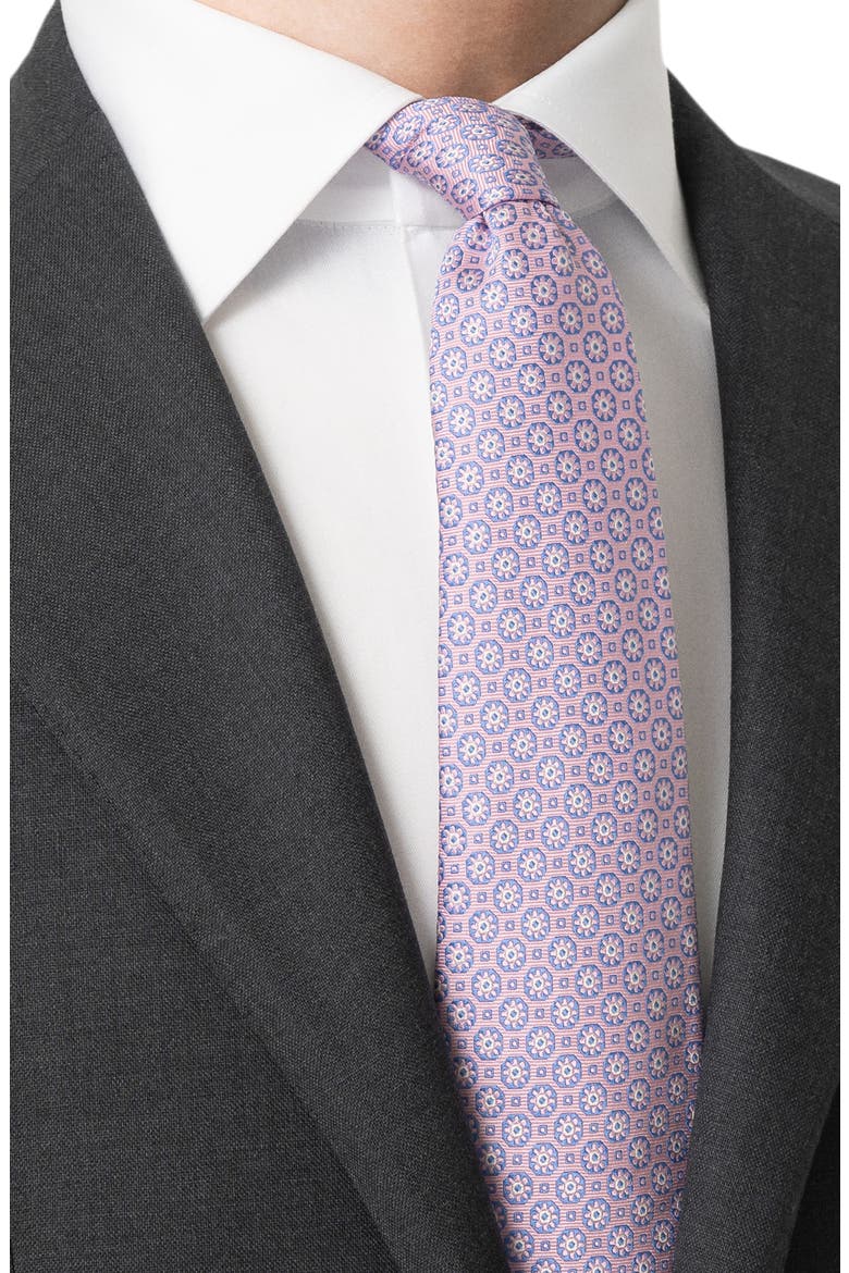 Medallion Silk Tie, Alternate, color, MEDIUM PINK