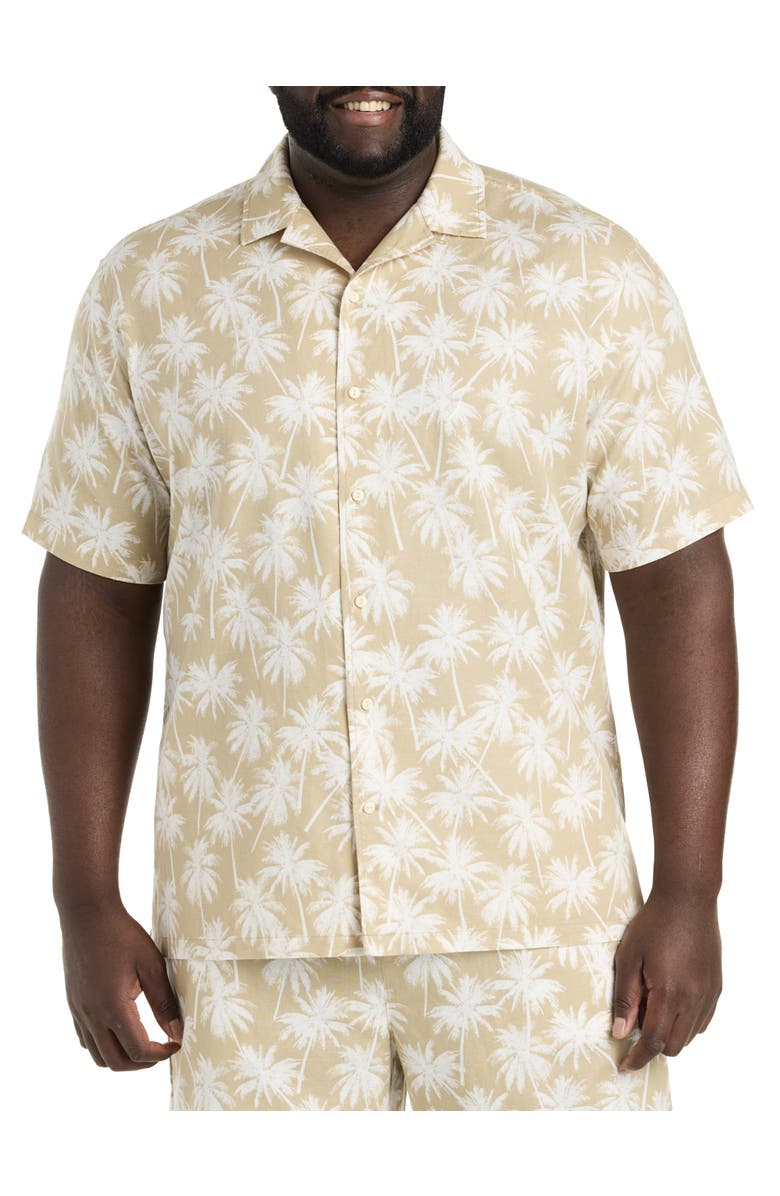 Nautica Big & Tall Palm Tree Print Sport Shirt, Main, color, 