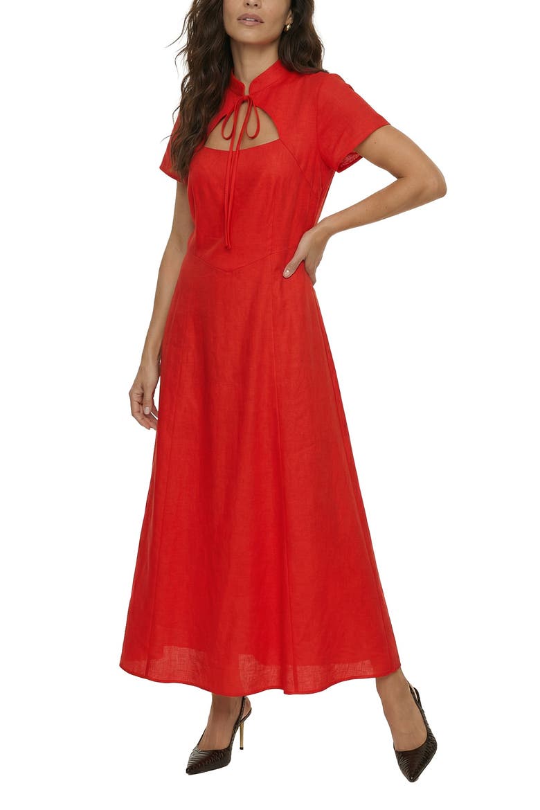 Primrose Midi Dress, Alternate, color, Red