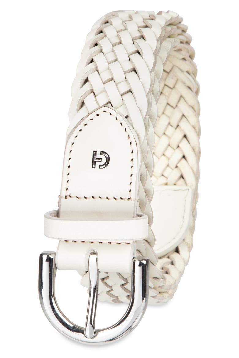 Braided Leather Belt, Alternate, color, IVORY