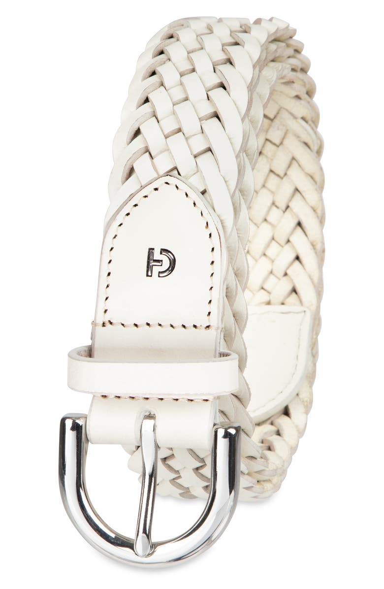 Cole Haan Braided Leather Belt, Alternate, color, Ivory
