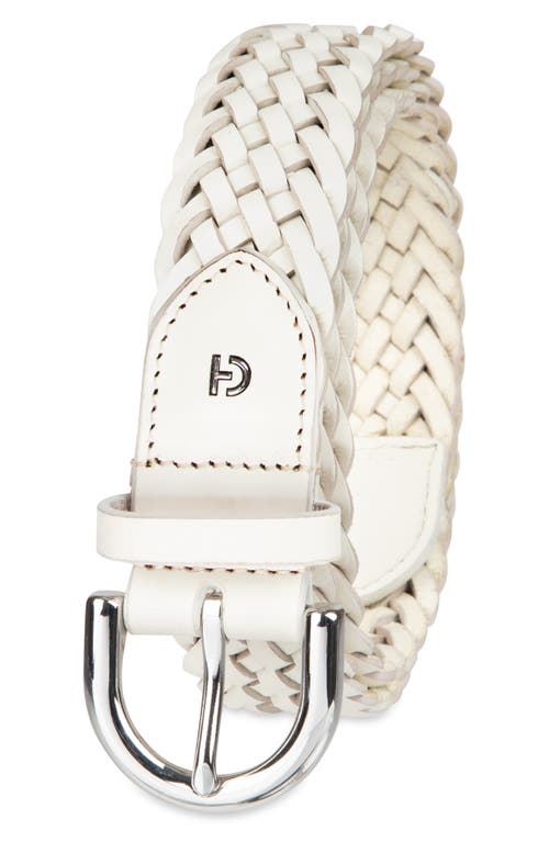 Cole Haan Braided Leather Belt In White